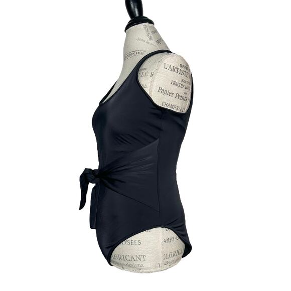 Fabletics | Women | Scoop Tie Back Shaping Black One Piece Swimsuit | Sz Large - Picture 5 of 15